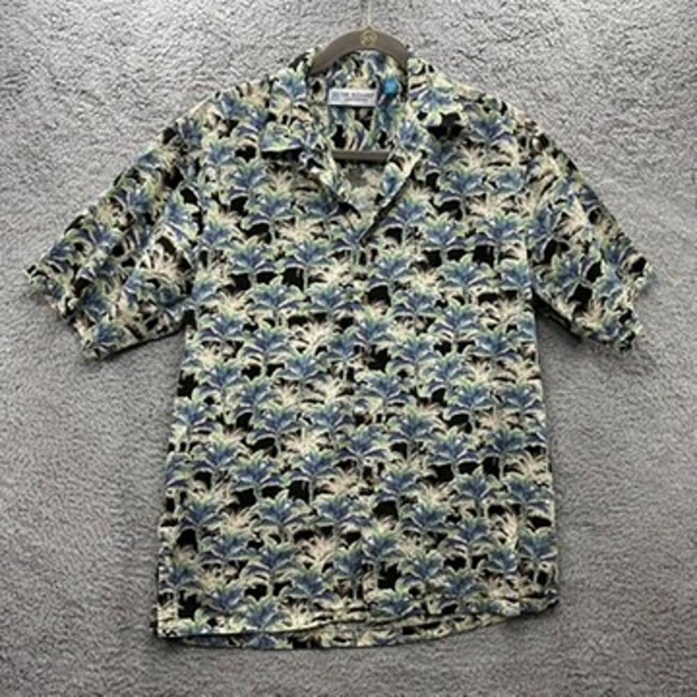 Tori Richard Uniforms Small Palm Tree Design Hawaiian Shirt‎ Luau Tropical Party